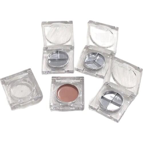Square Empty Eyeshadow Palette Acrylic Cosmetic Container Clear Makeup Lipstick Blusher Case Refillable Powder Compact 10pcs