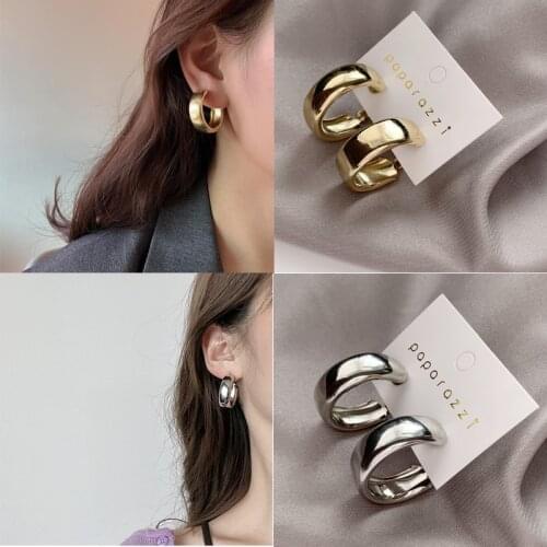 Minimalist Large Circle Geometric Round Big Hoop Earrings For Women Girl Wedding Party Jewelry