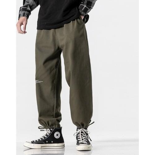 2021 Mens Casual Korean Oversize Joggers Trouers Ankle-Length Sweatpants Streetwear Spring Autumn Hip Hop Harem Pants