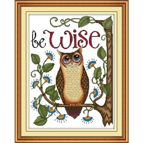 Owl 2 cross stitch kit aida 14ct 11ct count printed canvas stitches embroidery DIY handmade needlework