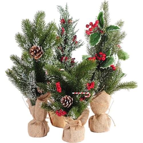 New 2019 Christmas Decoration Mini Christmas Tree For Desktop With Pine Cone 32.5cm Festive Party Supplies