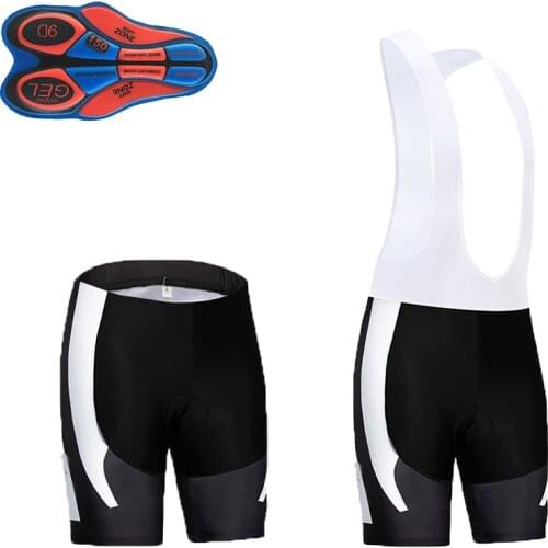 New Black White Lycra Bib Short Cycling Race Bicycle Bottom Cuissard Velo Korte Broek With 9d Gel Pad And Silicon Grippers