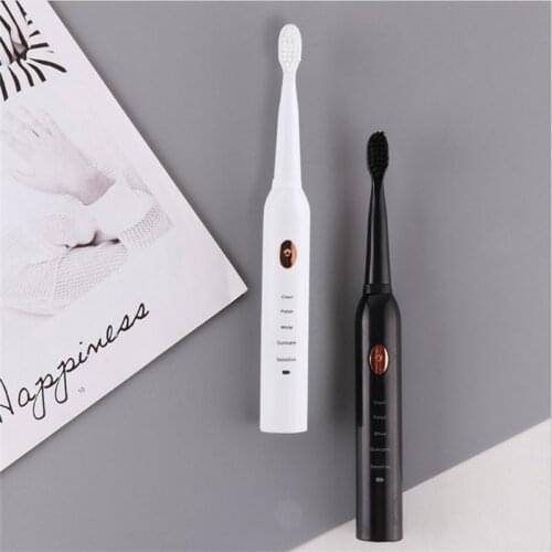 Oein Electric Tooth Brush USB Rechargeable Ultrasonic Toothbrush Waterproof 5 Modes Sonic Toothbrush With 4 Brush Head