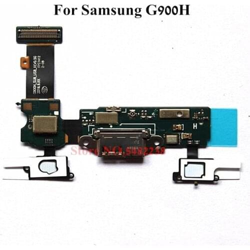 Original USB Charging Dock Port Flex cable For Samsung G900H Charger plug board+Home Return Sensor Microphone parts