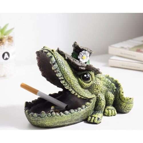 Cartoon Animal Ashtray Creative Crocodile Style Ashtray Resin Japanese Desktop Ornament Desktop Funny Ashtray Home