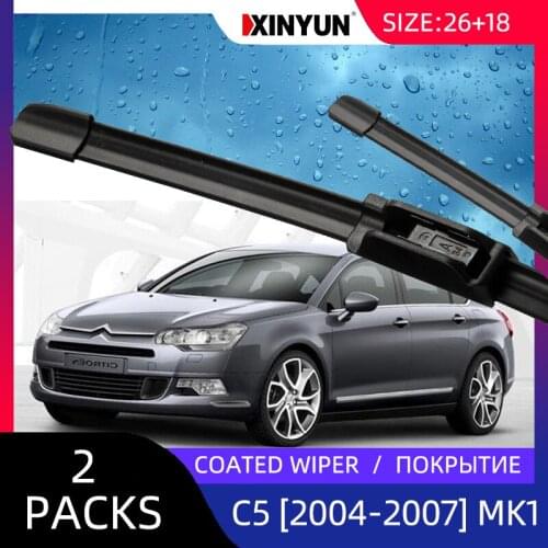 Coated wiper Front Wiper Blades For Citroen C5 MK1 2004 - 2007 Windshield Windscreen Front Window 26"+18"