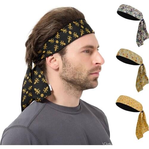 3D Floral Printed Sport Anti-Sweat Headband Outdoor Sports Tennis Badminton Head Band Men Fitness Workout Compression Hair Band