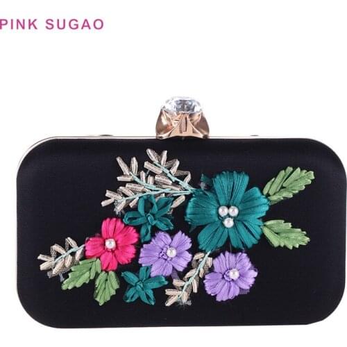 Pink Sugao fashion evening bag women purse embroidery clutch luxury handbags women bags designer crossbody bag party bag handbag