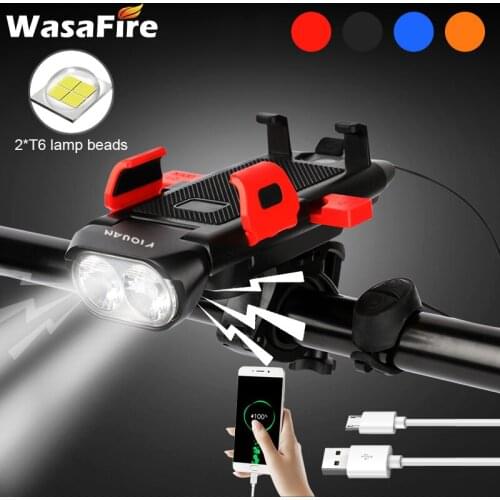 4 In 1 3000mA Power Bank USB Mobile Phone Charging Holder Bracket For IPhone LED Bicycle Light Riding Bike Front Light Speaker