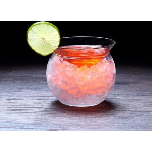 High Quality 150m/260ml Stemless Ball Base Martini Chiller Glasses Cocktail Glass Cup