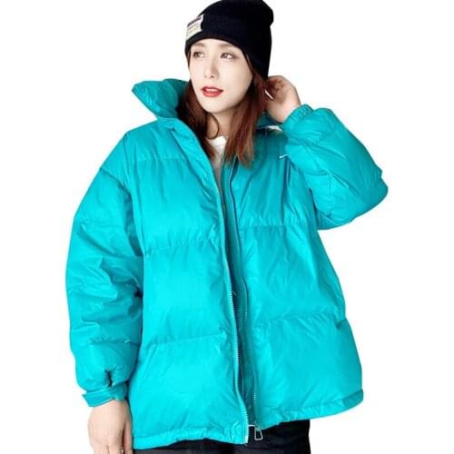 2021 Winter New Casual Puffer Jacket Women Loose Long Sleeve Hooded Coat Harajuku Warm Outwear Oversized Parkas Female CX2134