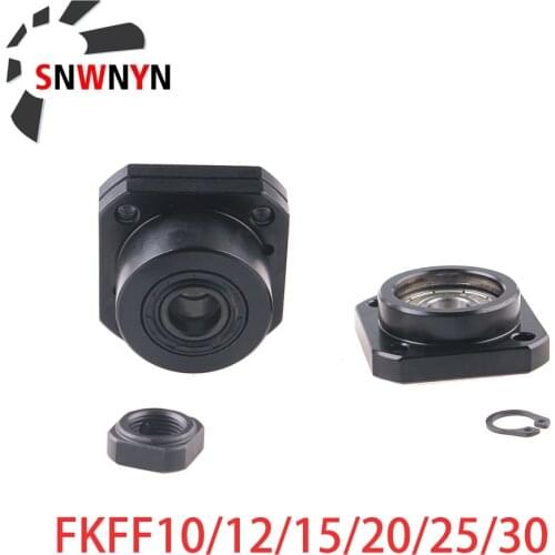 1 Set FKFF10/FKFF12/FKFF15/FKFF20 FKFF25 FKFF30 SFU1204 1605 Fixed Floated End Supports Bearing Mounts For Ball Screw For CNC