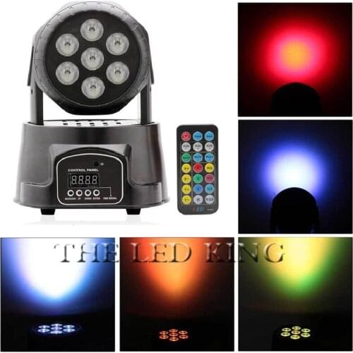 1X America CREE LED led wash mini moving head light 7x12w rgbw 4in1 leds advanced DMX 9/14 channels dj band lights