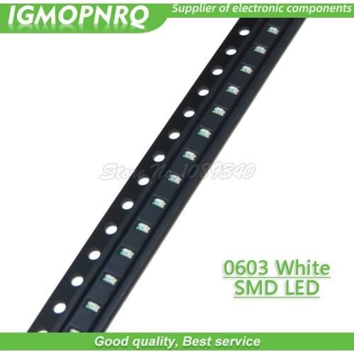 100pcs White 0603 SMD LED diodes light IGMOPNRQ