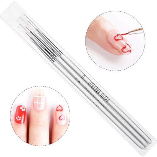 3pcs nail art painting UV gel lining drawing pen flower painting pen manicure tool nail design tool