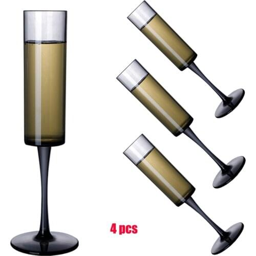 4pcs Wine Glasses Recyclable Unbreakable Crystal Clear Plastic Champagne Flutes Glasses Outdoor Home Party Bar Speical Design