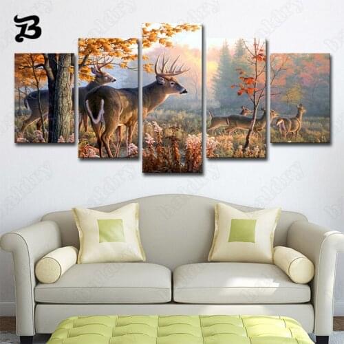 Animal Art Canvas Pictures Wall Art 5 Pieces Posters and Prints Modern Wall Painting Home Decoration Bedroom Living Room Decor