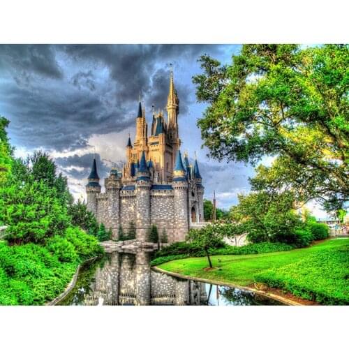 Diamond Embroidery Castle Scenery 5D Full Square Diamond Painting Landscape Cross Stitch Full Needlework Round Childrens Gift