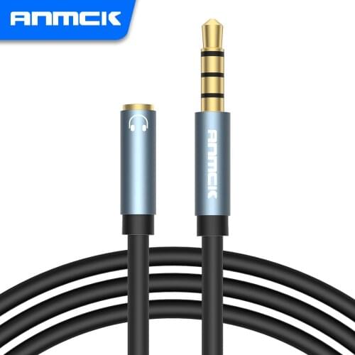 Anmck Jack 3.5mm Audio Aux Cable Headphone Extension Cable 3.5 mm Female Splitter Speaker Extender Cord For Earphone Adapter