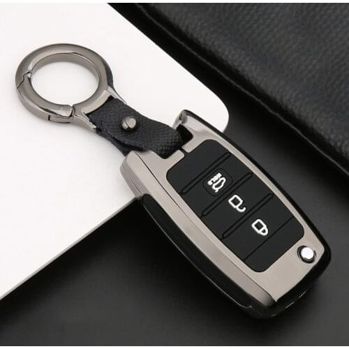 Zinc alloy+Silicone Car Remote key Case For Kia Rio 3 K2 Sportage 4 Ceed Niro Sorento Cerato K3 Forte Optima K5 Carens Picanto