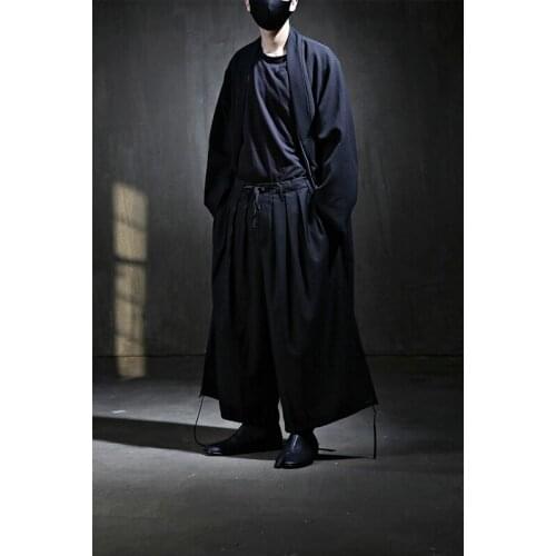 Mens trousers new spring/summer nine minute trousers wide leg trousers culottes for men casual trousers large harem trousers