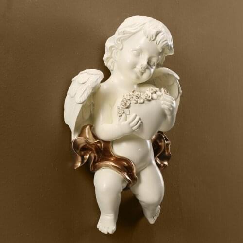 EUROPE RESIN CUTE CUPID LOVE ANGEL WALL STICKER HOME DECORATION LIVING ROOM 3D WALL BACKGROUND MURAL CRAFT L3247
