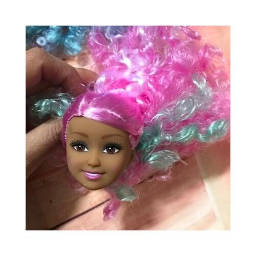 New brand 1/6 30 cm barbi doll head diy gift for girl curly wild-curl up original accessories