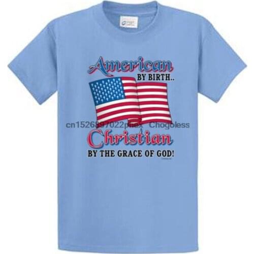 American Christian By Grace Printed Tee Shirt Reg to Big and Tall Size Port & Co