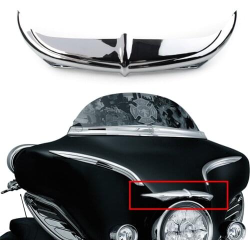 Chrome Motorbike Fairing Brow Accent Decorative Trim for Harley Touring FLHX 1996-2013 ABS Plastic