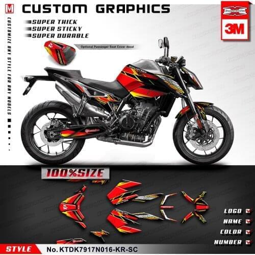 KUNGFU GRAPHICS Sport Bike Custom Stickers Graphic Kit Wrap Adhesives for 790 2017 2018 2019 2020 Style no. KTDK7917N016-KR-SC