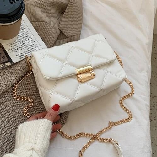 Lattice Square Crossbody bag 2021 Fashion New High-quality PU Leather Womens Designer Handbag Chain Shoulder Messenger Bag