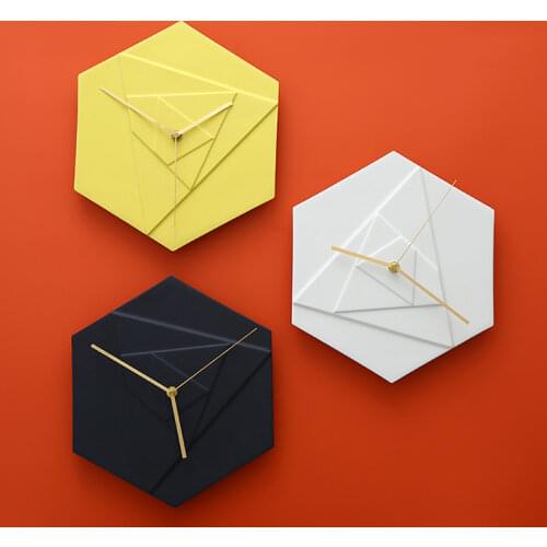 Modern Simple Ceramics Wall Clocks Silence Nordic Geometry Creativity Wall Clocks Abstract Reloj Pared Bedroom Decor EK50bgz