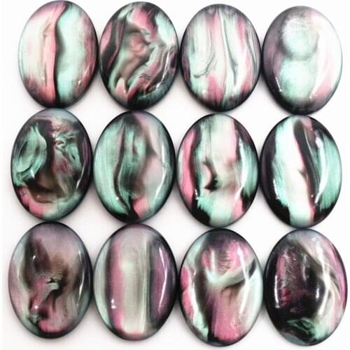 New Fashion 10pcs 18x25mm Black Shell Color Flat Back Resin Cabochons Cameo G7-10