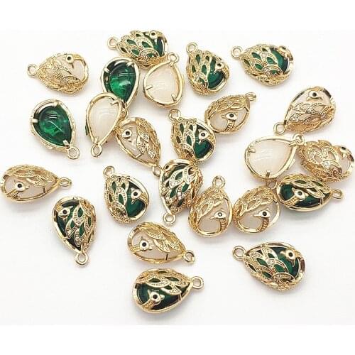 New Arrival! 20x12mm 50pcs Cubic Zirconia Drop shape Charm For Handmade Necklace Earring Parts DIY Accessories,Jewelry Findings