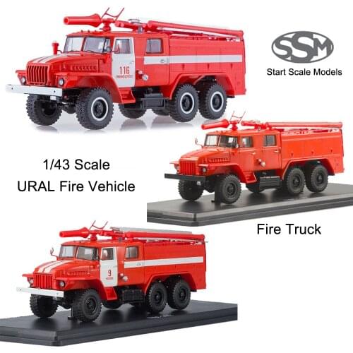 Start Scale Models SSM 1/43 Fire Engine AC-40 TS1A fire truck URAL 375N chassis fire dept #9 Moscow Diecast matel
