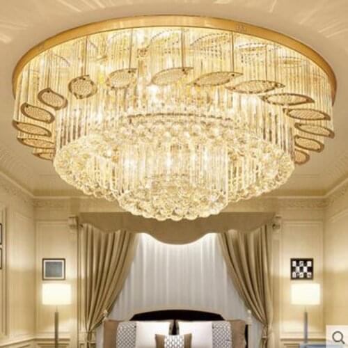 Simple crystal living room round ceiling LED modern European atmosphere bedroom restaurant lighting lamps lighting fixture led