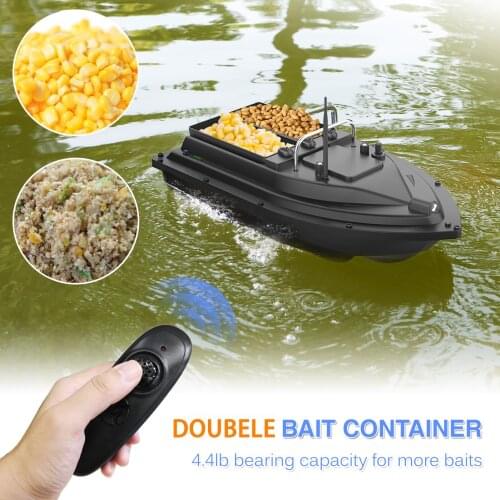 500m Remote Range Wireless Remote Control Fishing Bait Boat Double Bait Containers 4.4lb Bearing Capacity Fish Feeder Device