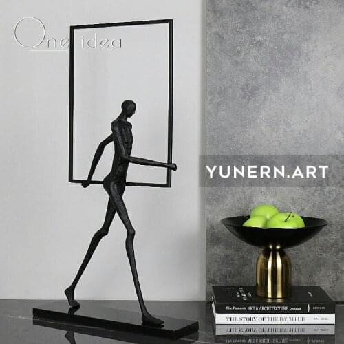 Modern Plaster sculpture pedestrians Figure furnishing articles Works of art decorations for home desk decoration Special gift