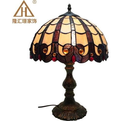 Mediterranean Decor Turkish Mosaic Lamps E27 Stained Glass Lampshade Bedroom Bedside Vintage Table Lamp Light Fixtures