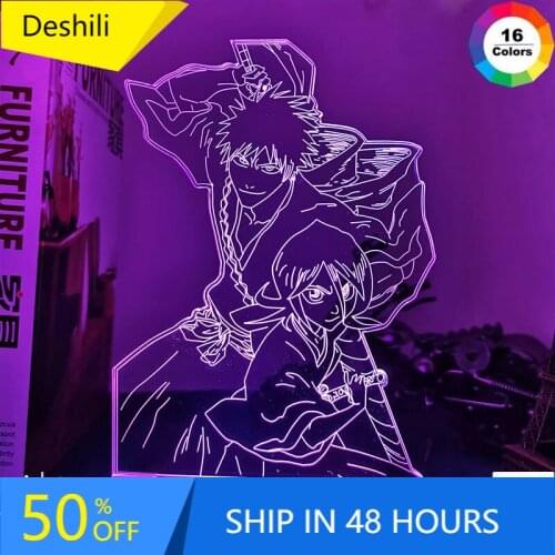 Led Light 3d Light Anime Bleach for Home Decoration Nightlight Cool Birthday Gift Acrylic Led Night Lamp Bleach Drop Shipping