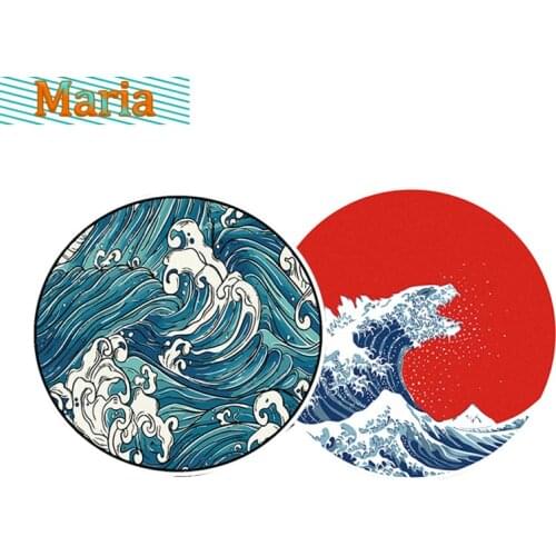 Ukiyo-e Flying Spray Waves Spoondrift Japanese Art Wall Decal Car JDM Stickers Vehicle Fuel Tank Cap Vinyl Graphic KK Cover PVC