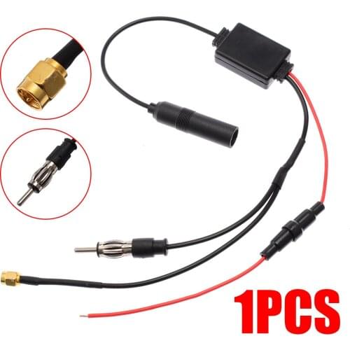 Universal 1pc DAB FM AM Car Antenna Aerial Splitter Cable Digital Radio + Amplifier 88-108MHZ DC 10-15V