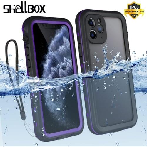 SHELLBOX Waterproof Case For iPhone 11 Pro Max XR XS MAX Shockproof Swimming Diving Coque Cover for iPhone 11 Water Proof Case