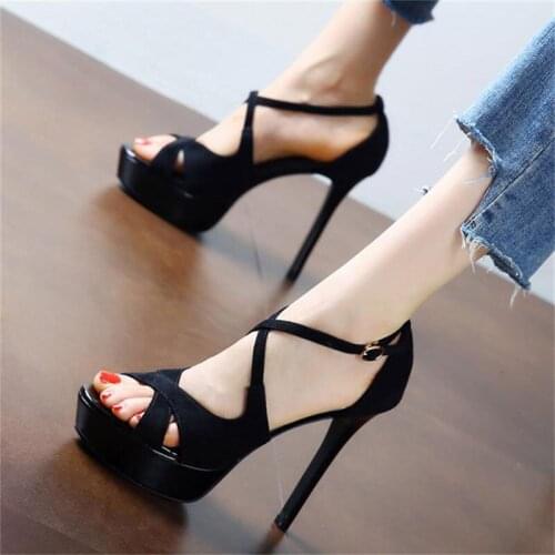 12cm waterproof platform super high heel womens shoes 2021 new fashion sexy fish mouth stiletto sandals