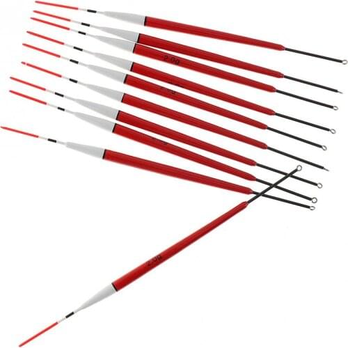 10pcs/lot Red Fishing Floats 2g 21cm Lightweight Balsa Wood Buoy Set Professional Fishing Tackle Tools Fishing Accessories