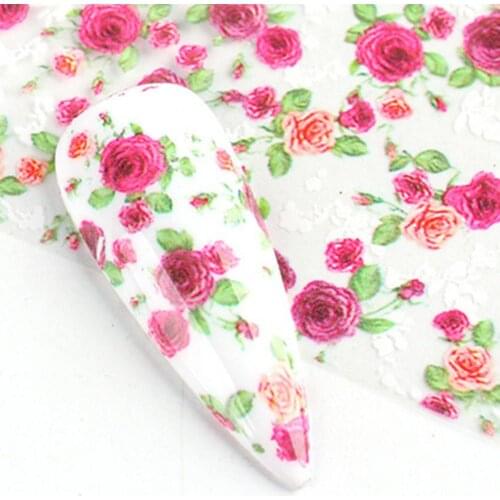 10Pcs Nail Sticker Floral Transfer Foil Decal Adhesive Decals Manicures Decoration Manicures Accessories Adhesive DIY Decor