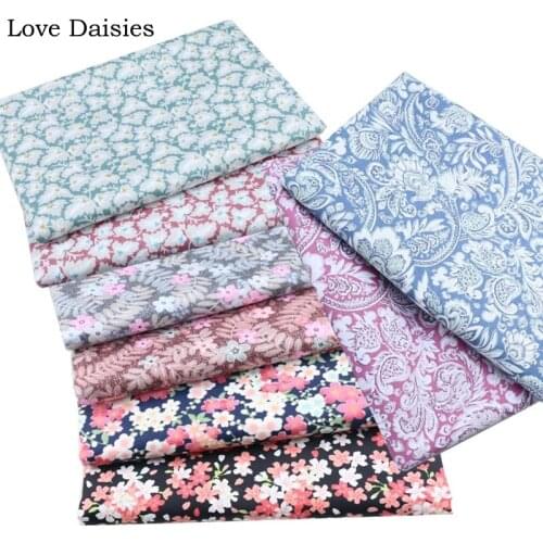 100% Cotton Twill Retro BLACK DARK BLUE GRAY GREEN FUCHSIA Small Flower Paisley Fabric For Bedding Sheet Apparel Dress Quilting