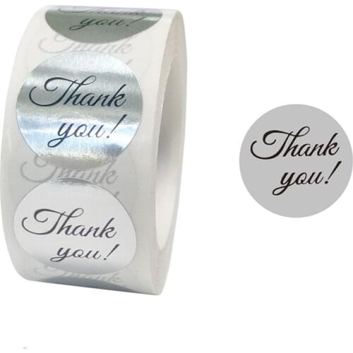 2021 1 inch 500 pieces /roll, thank you gold and silver high-quality labels, baking gift cards, parties, gift wrapping stickers