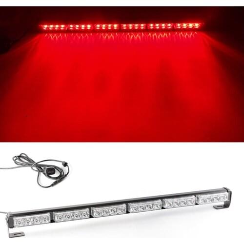 27" 24 LED Car Emergency Warning Traffic Advisor Strobe Flash Light Bar 12V Red Lamp