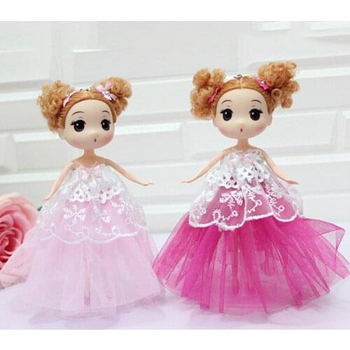 3pcs Wedding dress doll toy bag key chain pendant princess girl children toy action figure